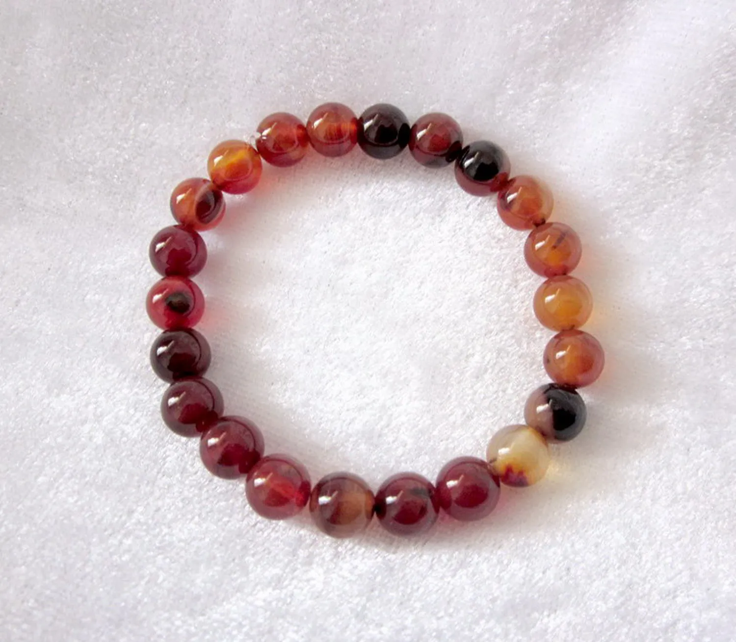 

Pair Wholesale 100% Natural Dream Agate Jade 7mm-8mm/22 Beads Jewelry Bracelets