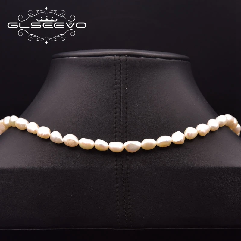 GLSEEVO Natural Freshwater Pearl Adjustable Amethyst Necklace Women\'s Wedding Sweater Chain Luxury Jewelry GN0296