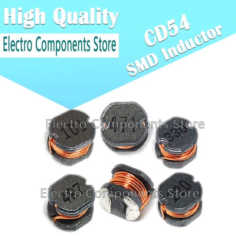 20PCS CD54 SMD Power Inductor Wire Wound Chip Inductors 2.2UH 3.3UH 4.7UH 10UH 22UH 33UH 47UH 68UH 100UH 220UH 330UH 470UH 1MH