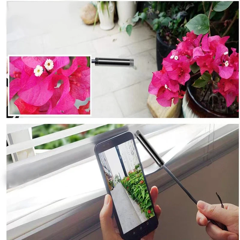 1M 2M 8mm Endoscope Camera 1080P Flexible IP67 Waterproof Inspection Borescope Camera for Android PC Notebook 8LEDs Adjustable