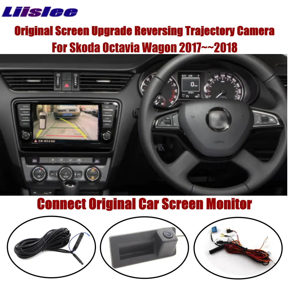 

Car Rear Rearview Camera For Skoda Octavia Mk3 (5E) 2012-2019 Auto Dynamic Trajectory Parking Lines Original Screen Reverse CAM