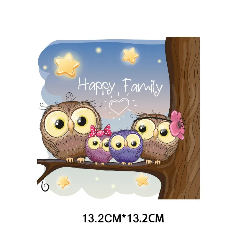 Owl Squirrel Patch Iron on Animal Patches for Clothing Stickers on Clothes for Kids T-shirt DIY Heat Transfers Vinyl Appliques G