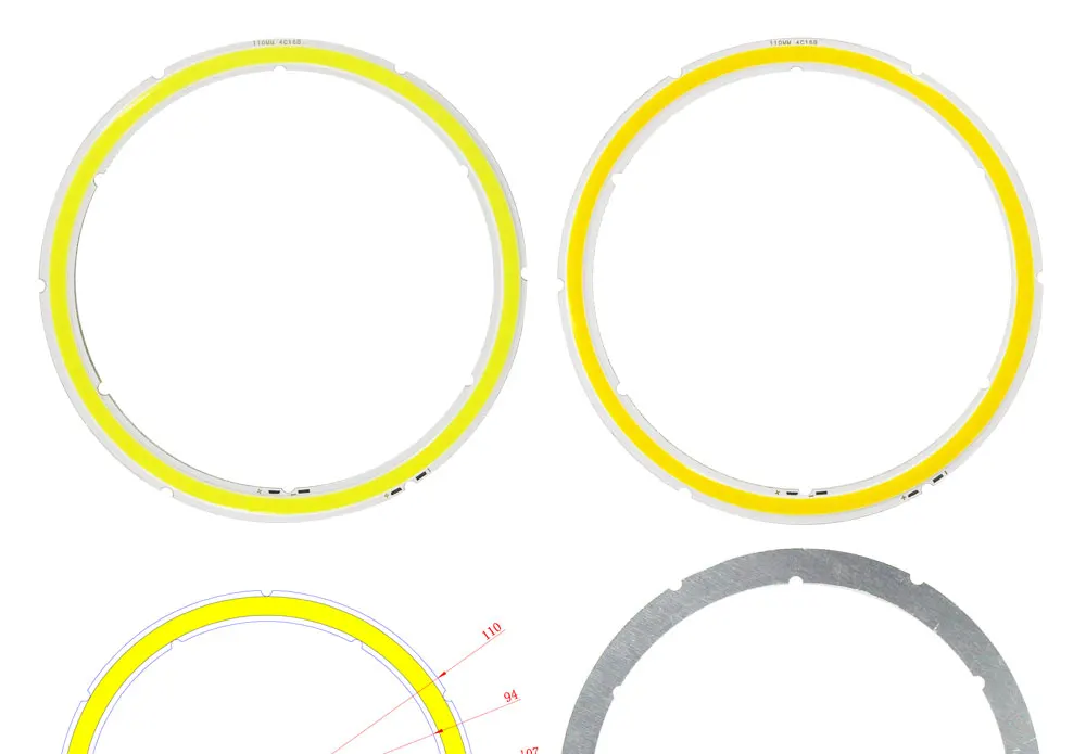 Jährliche Form LED COB Angel Eyes 12V DC 20mm-120mm COB Chip auf Aluminiumplatine Ring LED Kalt Warmweiß Lichtquelle für DIY Glühbirne – Detail 14
