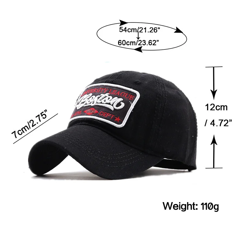 New 100%cotton Men Baseball Cap Fitted Cap Snapback fishing Hat For Women Gorras Casual Casquette Embroidery Letter Retro Cap