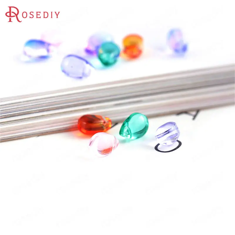 (F180)20 pieces 5.8*8.8mm 6*9mm 14*10mm Glass Glossy Tear Drop Beads Drop Shape End Beads Diy Jewelry Findings Accessories