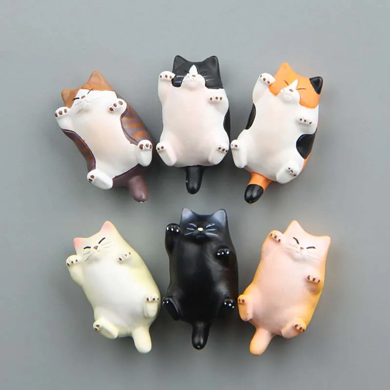 Cute Japanese Cartoon Cats Fridge Magnets Souvenir Blackboard Magnetic Stickers Fat Funny Kitty Kitten 3D Toy Figures