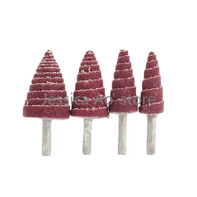 10pcs 10-30mm 80 Grit Coarse Sand Sand Paper Cone Shape Electric Grinding Wheel Polishing Wood Abrasive Cloth Metal Sandpaper