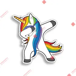 Personality Dabbing Unicorn Sticker Dab Car Window Bumper Laptop Art JDM OEM Vinyl Decal Car Decal  Decoration Laptop