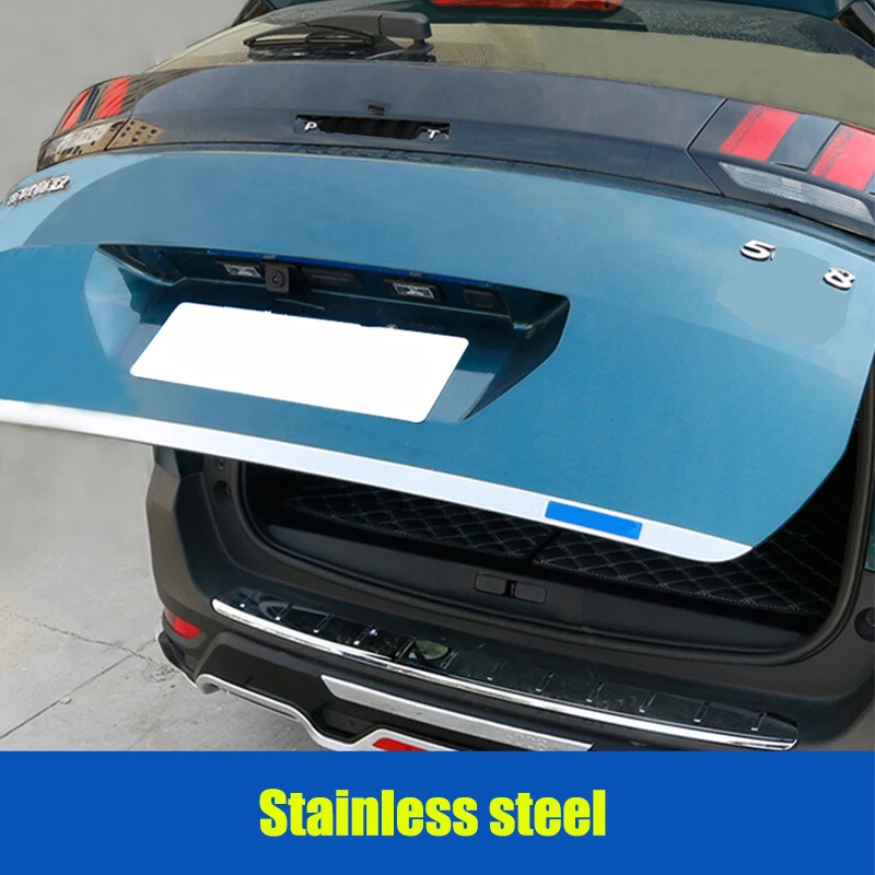 

2017 2018 2019 2020 Door Sticker Stainless Steel back door Tailgate trim Car strip Styling For Peugeot 5008 GT Accessories