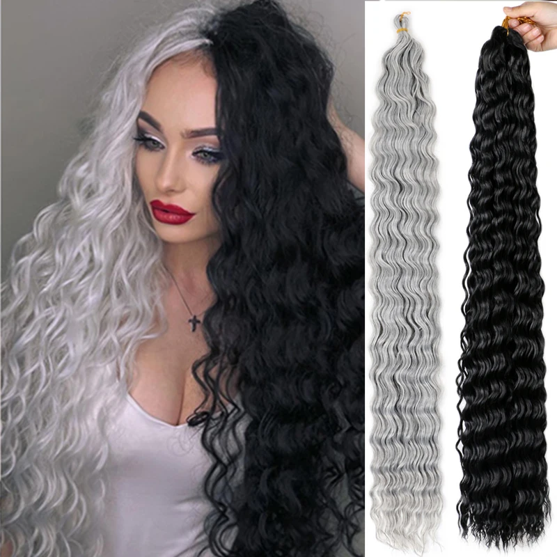 Saisity Bohemia Synthetic Crochet Hair Extensions Afro African Curls Braiding Hair Deep Curly Colored Long Soft Natural Wave