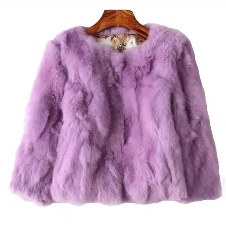 

Fur Coat Faux Rabbit Fur Jacket Women Short Slim O Neck Winter Thick Warm Overcoat Long Sleeve Woman Outwear 2020 New Fashion