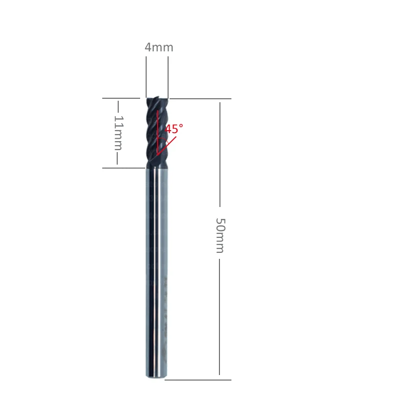 1pc ZCC Milling cutter GM-4E-D4.0S machine tools accessories 4 flute end mill carbide 4mm D4*4d*11H*50L 50HRC cutting  blade