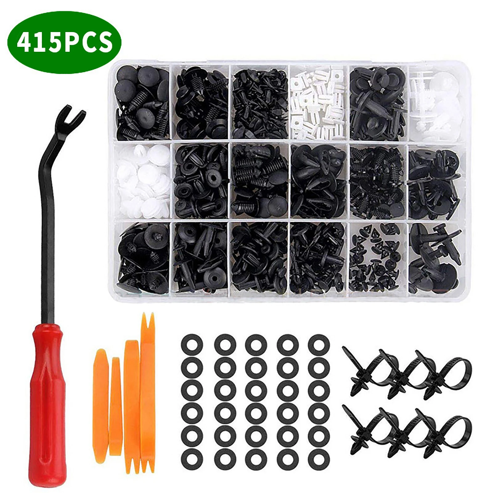 415pcs Car Push Pin Clips Door Panel Bumper Fasteners Nylon Material Auto Fastener Series New Car Repair Combination Suit