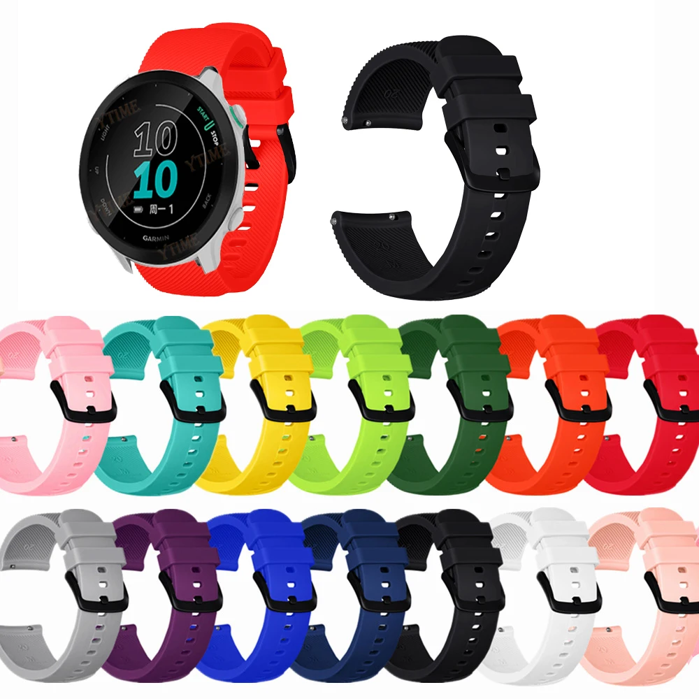 Silicone Bracelet For Garmin Forerunner 158 55 245 245M 645 Vivoactive 3 Watch Strap 20mm Band Sport Wristbands For Garmin Venu