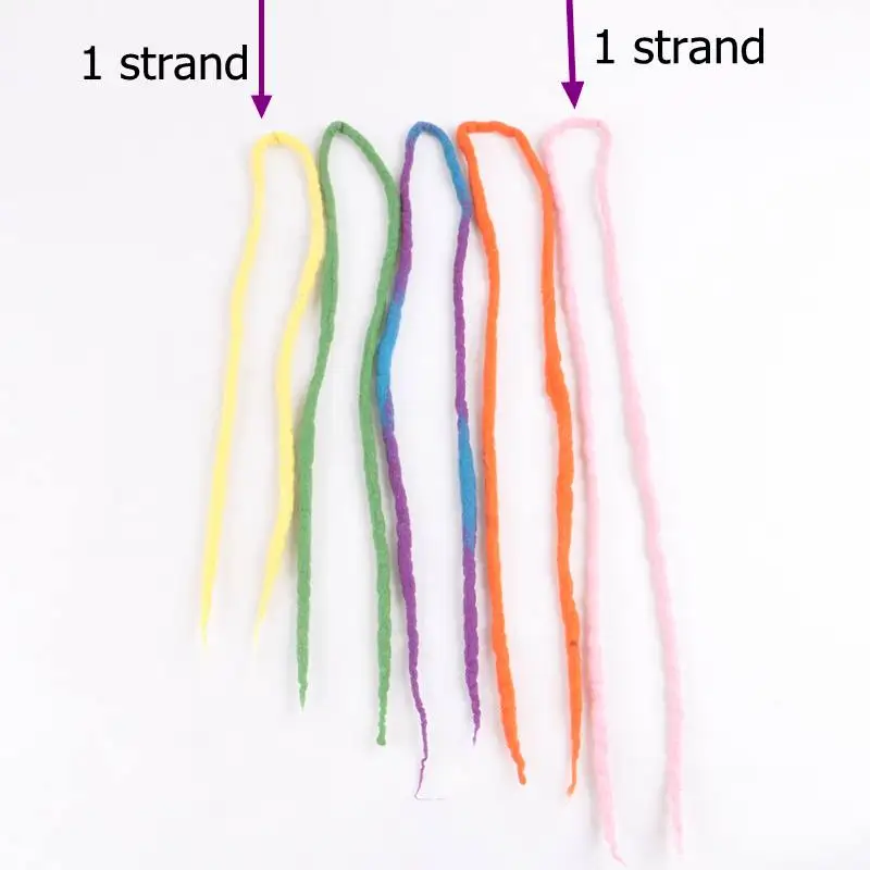 Keinginan untuk Rambut 1Bundle 10 Helai 90Cm-120Cm Panjang Nepal Felted Wol Sintetis Pria Model Kepang Rambut untuk Anak-anak dan Orang Dewasa