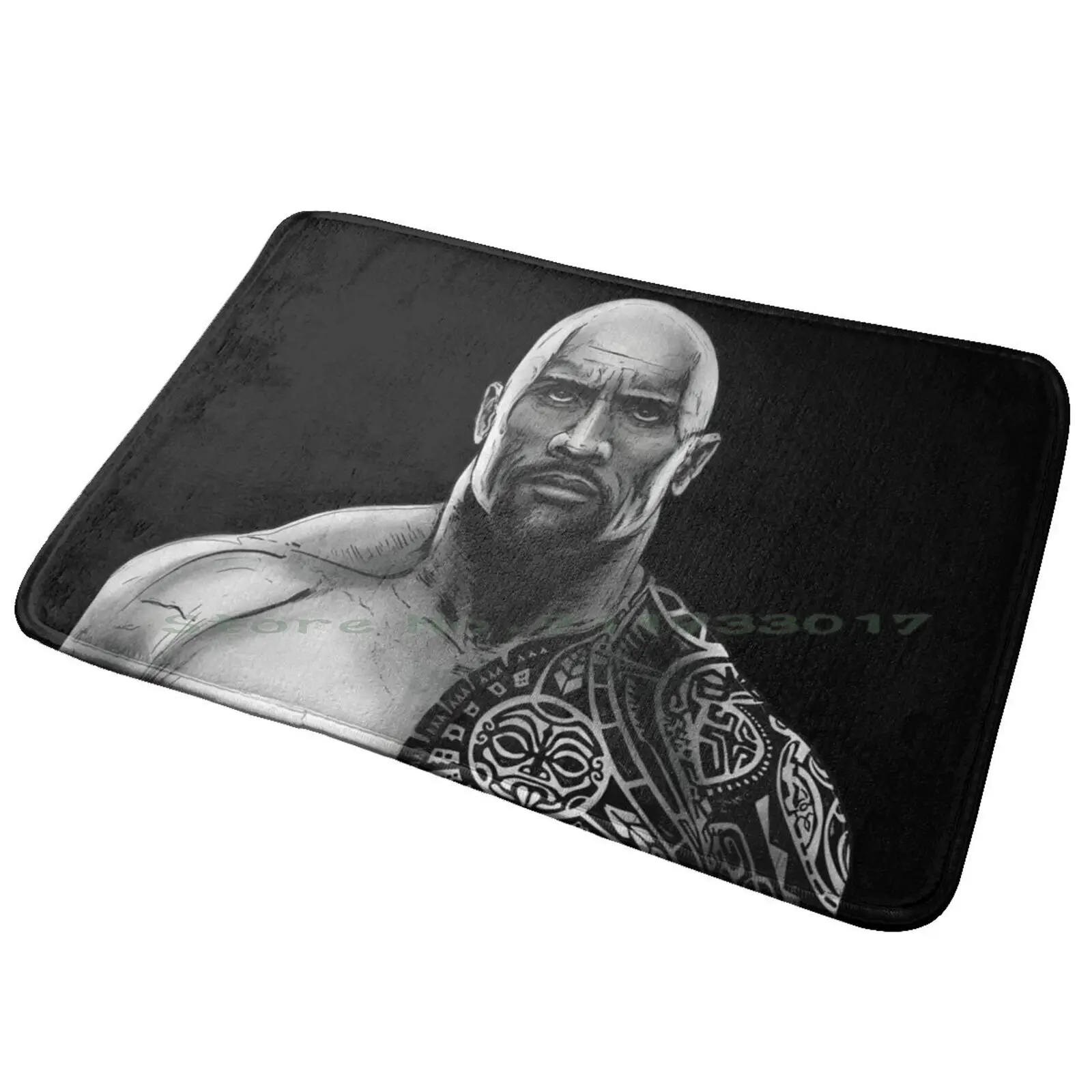 Dwayne Johnson Tattoo Entrance Door Mat Bath Mat Rug Aesthetic Cuteart Kawaiiart Japanese Anime Aestethic Babie Baby