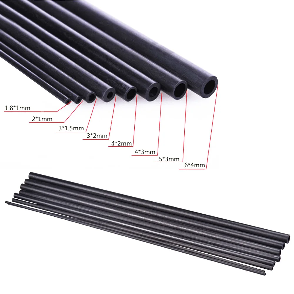 16Pcs/Lot Carbon Fiber Tube 3mm/4mm/5mm/6MM/7MM/8MM/10MM For Quadcopter Multicoptor Fishing Rod (0.5meter/pcs) DIY Accessories