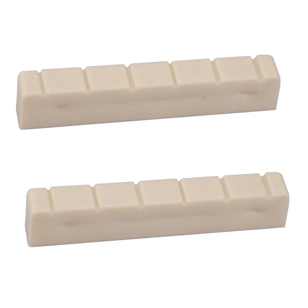 2 Pieces Bones Classic Guitar Slotted Nut 48mm 6 Strings Classic Guitar Nuts Slotted Nuts Nut Plastic Bone