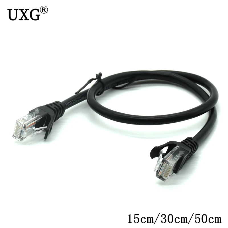 Czarny 10CM CAT5 CAT5e CAT6e UTP kabel sieciowy Ethernet z męskiego na męskie RJ45 Patch LAN krótki kabel 15cm