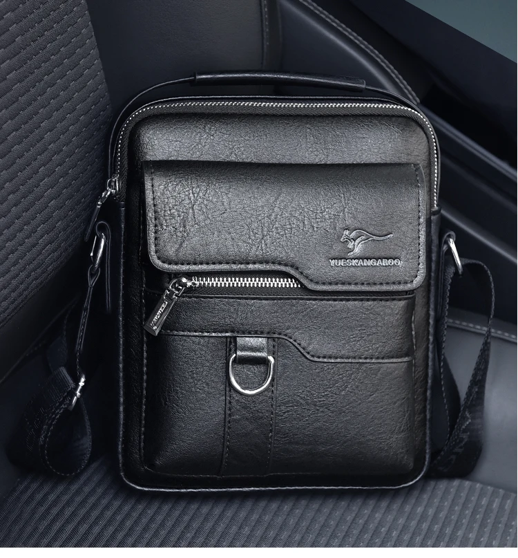 Kangaroo Luxury Brand Men Sling Bag Leather Side Shoulder Bag For Men Husband Gift Business Messenger Crossbody Bag Male Handbag