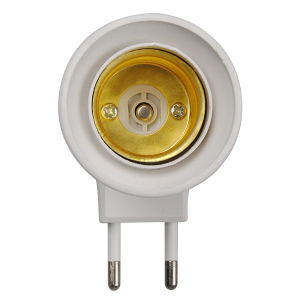 Lamp Base E27 LED Light Male Socket to EU Type Plug Adapter Converter for Bulb Holder with ON/OFF Button