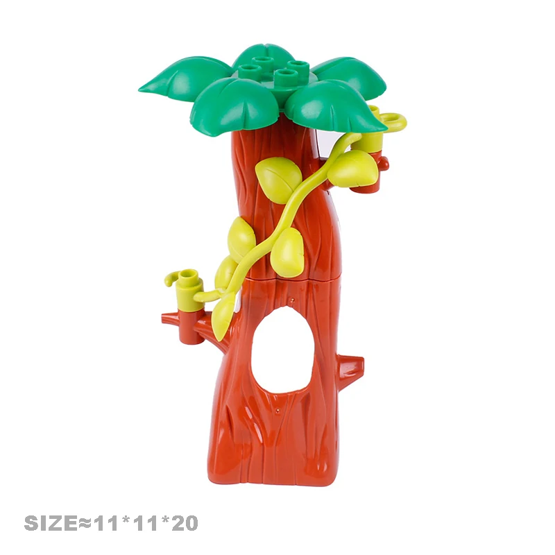 Particelle grandi blocchi di costruzione accessori di marca fattoria assemblare mattoni recinzione ceppo di albero erba fiore figura bambini giocattoli fai da te regalo