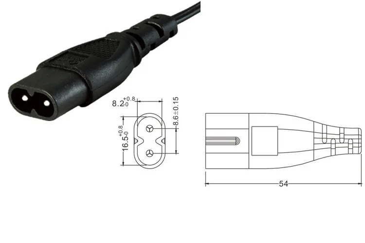 IEC 60320 C8 Plug to C7 Receptacle Male to Female Extension Power Supply Main Adapter Cable 0.3m/1.5m White Color