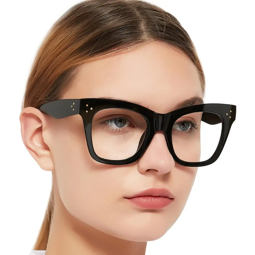 OCCI CHIAR Oversized Reading Glasses Women Fashion Large Frame Cat Eye Presbyopia Glasses Optical Reading Glasses Magnifier+1.0