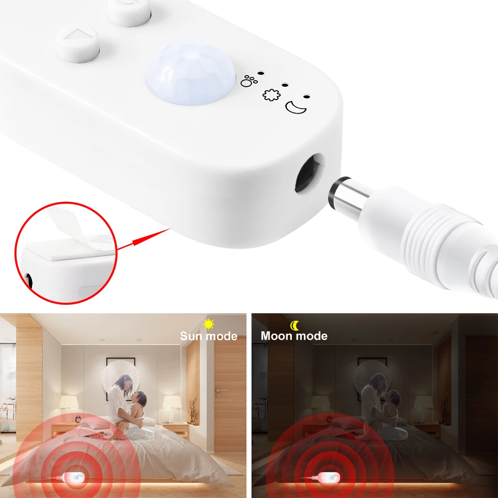 มือกวาดSensorแถบLED 5Vกันน้ำ 0.5M-5M PIR Motion Sensor Night Light USBตู้ตู้เสื้อผ้าตู้เสื้อผ้าห้องครัวโคมไฟ