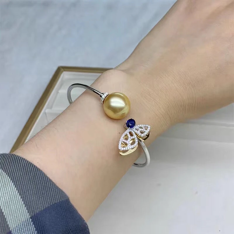 

Butterfly 925 Sterling Silver Bracelet Mountings ADJUSTABLE Bangle Findings Jewelry Parts Fittings Accessories for Pearls