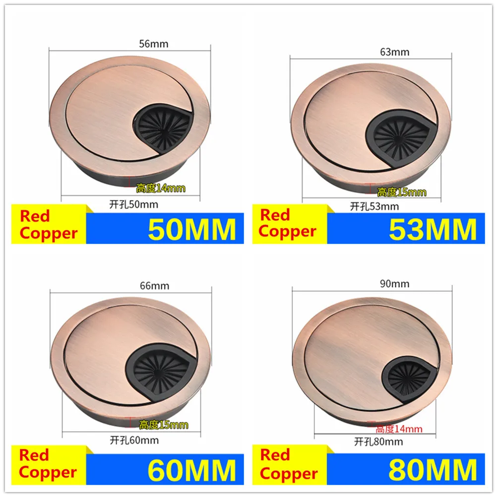 Wire Hole Cover Table Cable Wire Outlet Port Round Computer PC Desk Grommet Cable Hole Cover Line Holder Wiring Accessories