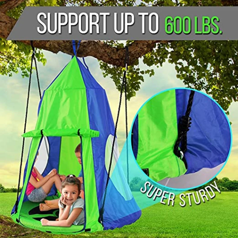 Kids Hanging Chair Tent Swing Hammock Nest Chairs Tree Bedroom Sensory Swing Detachable Play Tent(Swing is not inclueded)