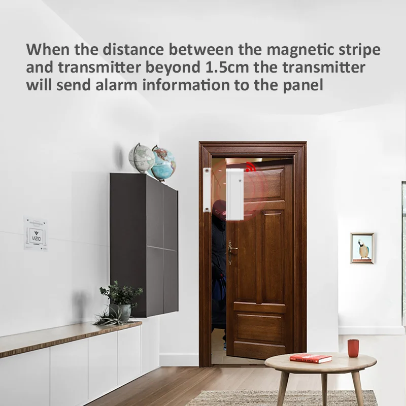 3pcs Mini Wireless 433MHz / 868MHz Indoor Door Sensor Detector Magnetic Sensor for Focus Alarm Panel Smart Life Security Protect