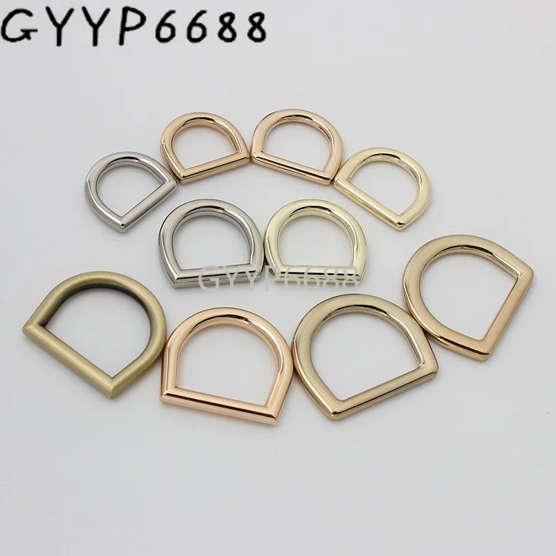 10-30pcs 5 colors 15 16 17 20 23mm die casting poilshed d ring for woman leather bag round edge connector buckle hardware