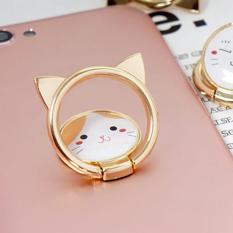 Universal  Mobile Phone Holder Metal Cute Cat Phone Ring Holder Cell Phone Stand Finger Ring Holder Soporte Celular