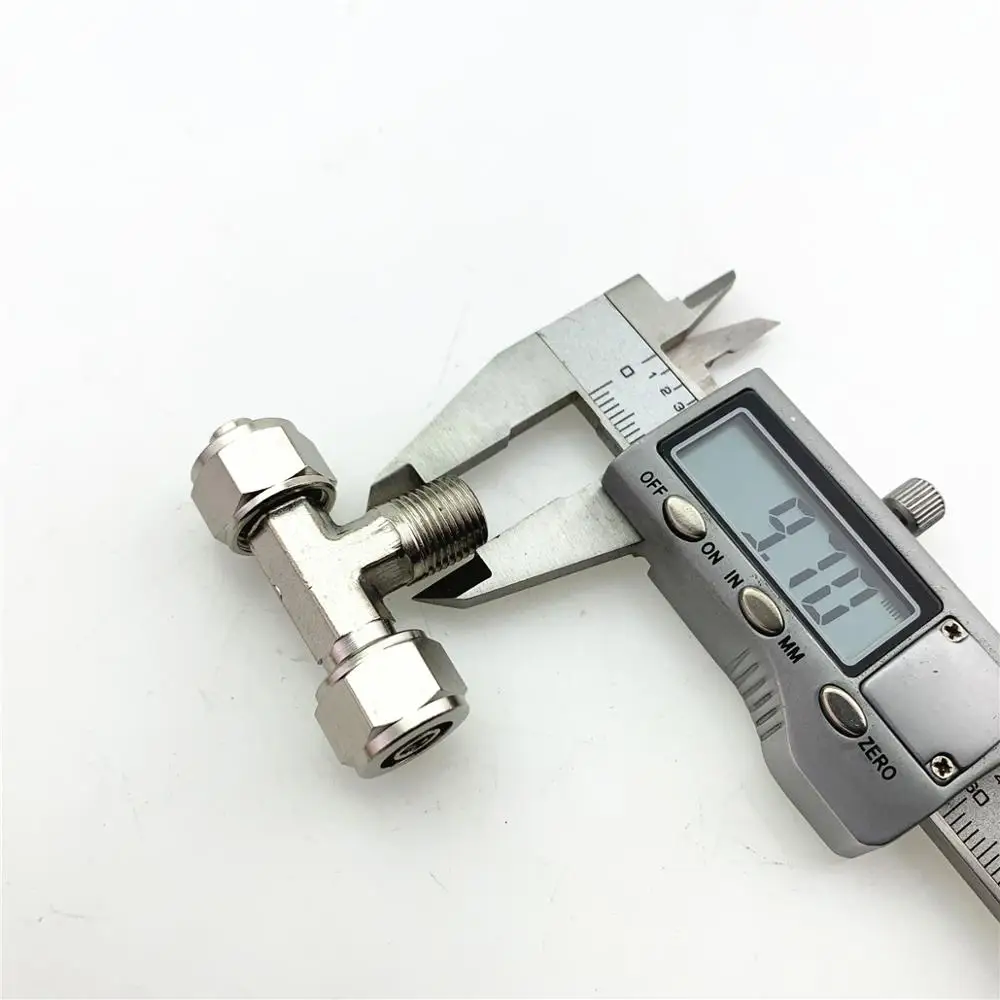 Brass pneumatic quick plug connector PB T-type three-way thread quick screw PB6-01 / PB8-02 / PB10-03 / 12-04