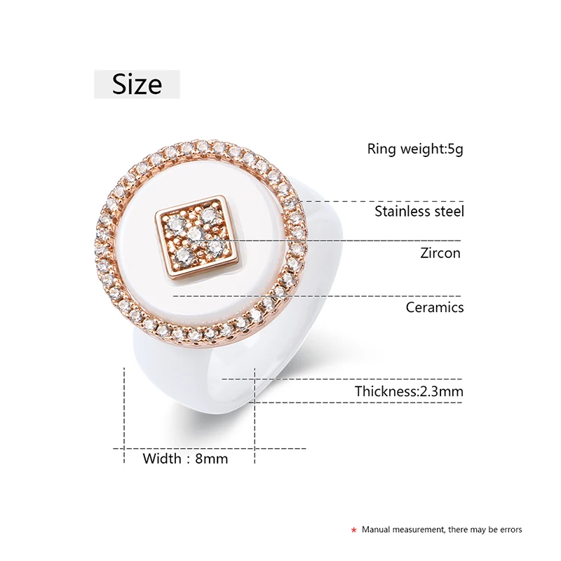 New Big Oversize Women Rings Healthy Comforfit Never Fade Color Fashion Jewelry Gift CZ Crystal  Women Rings  Chrismas Gift