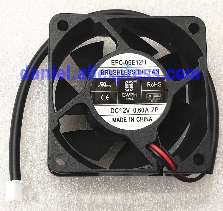 Original dwph EFC-06E12H 12V 0.60a 6025 2-wire high speed double ball fan