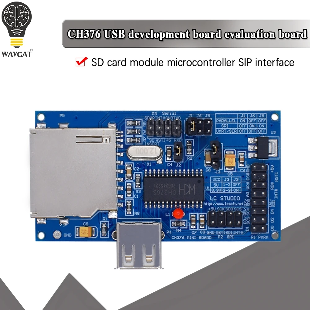 official CH376 CH376S IC USB Development Board Evaluation Board Module SD Card Crystal Oscillator Serial Port for arduino