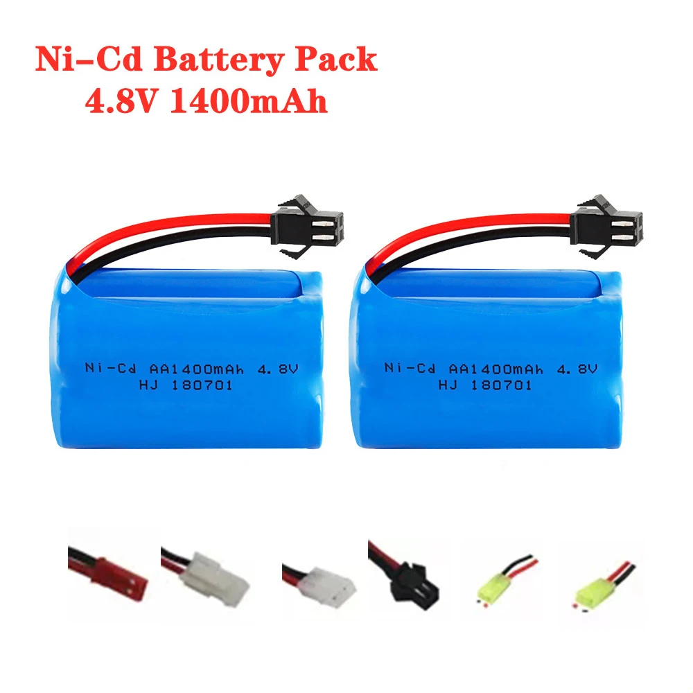 

2pcs/lot 4.8v 1400mah Ni-Cd Battery NiCd Battery Pack SM Plug for RC Car RC boat Tank toy Battery 4*1.2V AA Rechargeable Battery