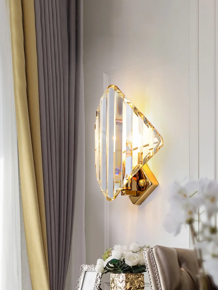 Luxury Crystal Wall Lamps Modern Sconce Light Fixture Living Room Decoration Bedside Luminaire Hotel Hallway Home Lighting