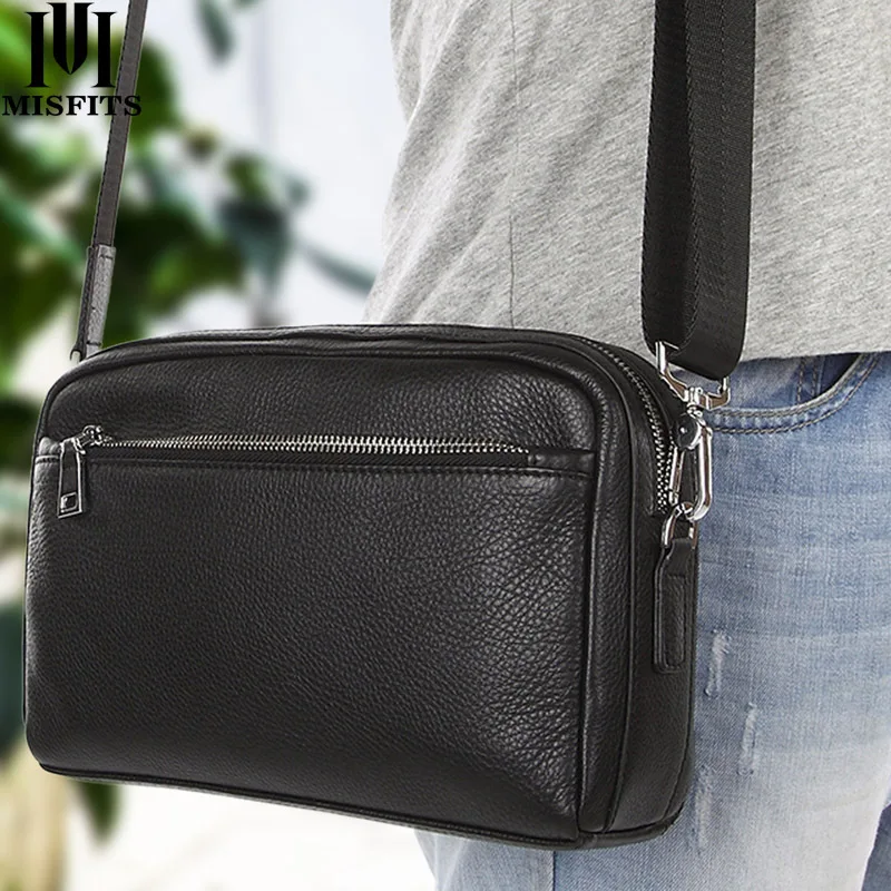 

Fashion Man Vintage Leather Messenger Bag Male Cross Body Cowhide Shoulder Business Bags New