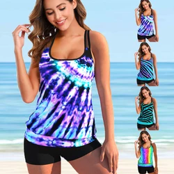 2022 mulher plus size sexy nadar tankini monokini duas peças banho impresso tankinis maiôs verão beachwear maiô