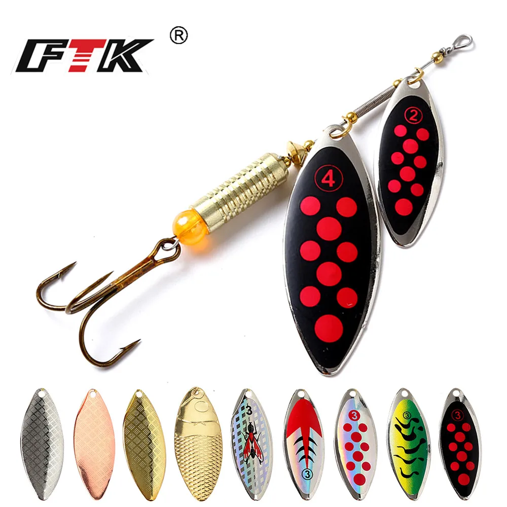 FTK 1PC  Long Cast Coloful Spinner Bait Fishing Lures Pesca Spinner Sequin Paillette Fishing Baits with Feather Hook Tackl