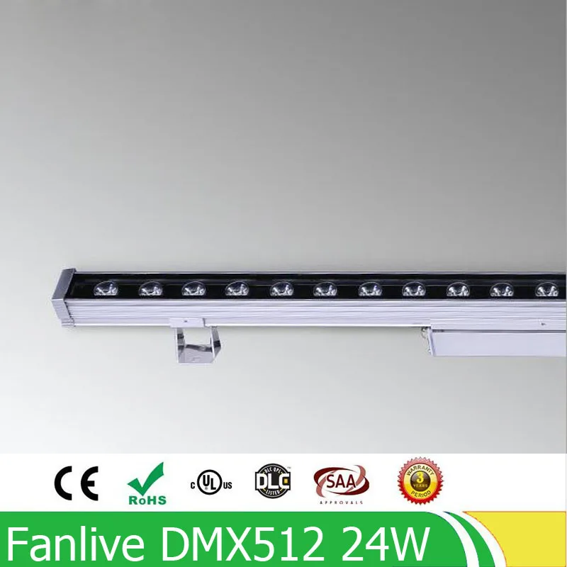 5pcs/lot ac85-265v DMX512 RGB 24W foco refletor LED flood exterior Wallwasher wall washer lighting outdoor light 220V 110V