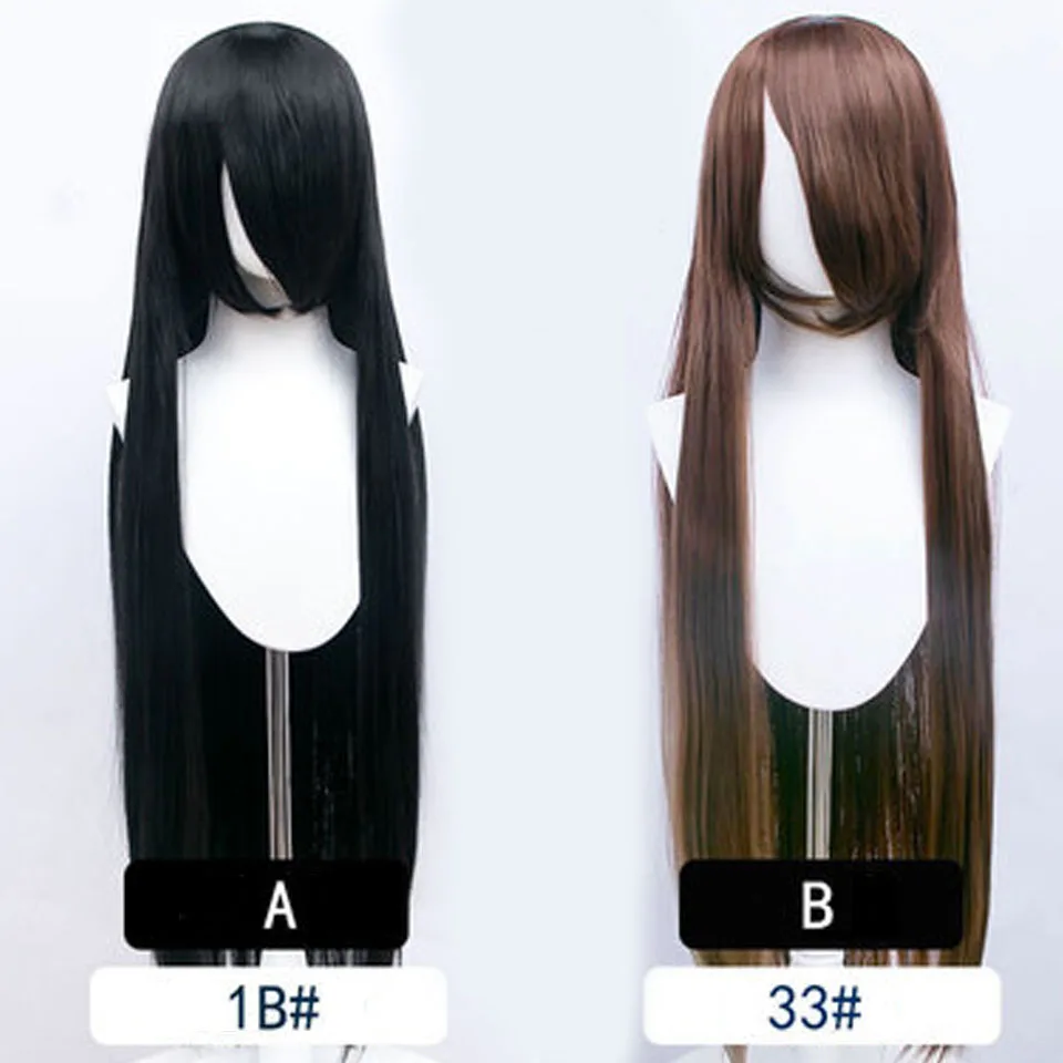 AOSI 100 cm lange gerade Cosplay-Haar-Synthetik-Perücke, Schwarz, Weiß, Rot, Rosa, Braun, Gold, Blau, Damen, hitzebeständig, Anime-Perücken – Detail 5