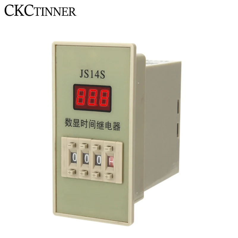 Time Relay JS14S AC 220V 380V Delay Timer 0.01s-999H  DPDT Digital  Programmable Timer with Socket Base