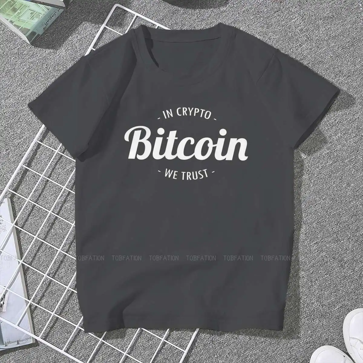 In Crypto We Trust Tapestry Women Clothing BitcionGraphic Female Tshirts Vintage Graphic Loose Tops Tee Kawaii Girls Streetwear