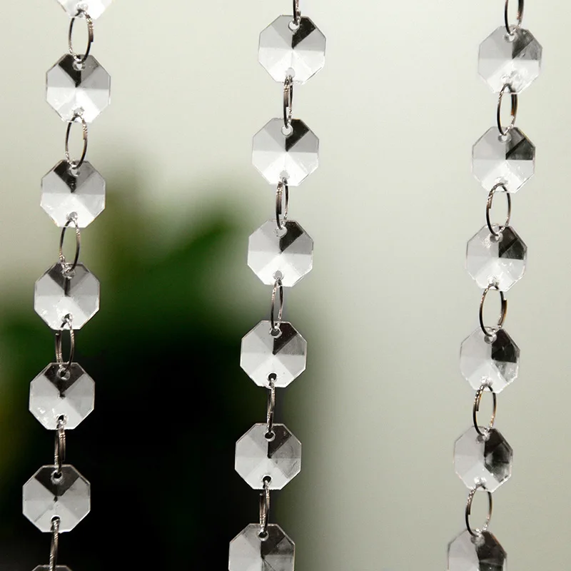 10pc 100cm Indoor Home Decorative crystal glass bead Curtain Wedding supplies festive stage background decoration