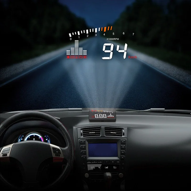 

OHANEE 2019 X5 OBD2 Head-Up Display Speedometer Windshield Projector RPM Speed Alarm Car EU OBD HUD Display Auto Electronic